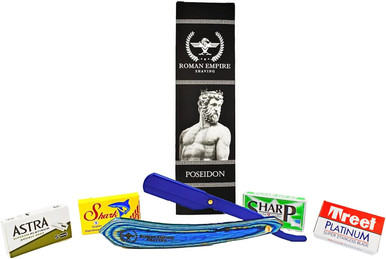 Roman Empire Shaving Poseidon New Shavette in Legno